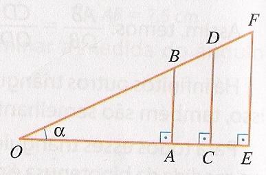 Como já vimos, os triângulos OAB, OCD e OEF são semelhantes.