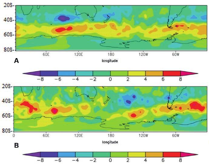 3 Resultados e Discussão O desempenho do modelo climático ECHAM- 5-MPI-OM em representar as principais variações climáticas são bem documentadas pela literatura ao comparar com os dados de