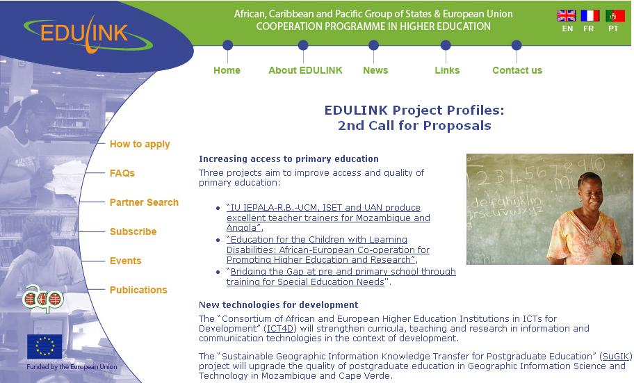 Promoção e divulgação do Projecto Portal Oficial do Programa EDULINK SuGIK Workshop Sessão de Arranque