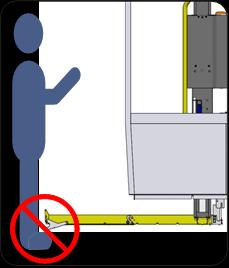 Ao comandar o movimento de descida do elevador, verificar se não há objetos na