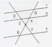 11 Sabendo que as retas r, s e t são paralelas a, determine x e y 1 Seja ABC um triângulo e R, S e T os pontos médios de BC, CA e AB, respectivamente Prove que os triângulos ABC e RST são semelhantes