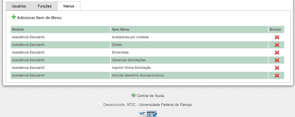 após o sistema exibirá os resultados da busca, onde você deve selecionar as funções desejadas e clicar em Salvar.