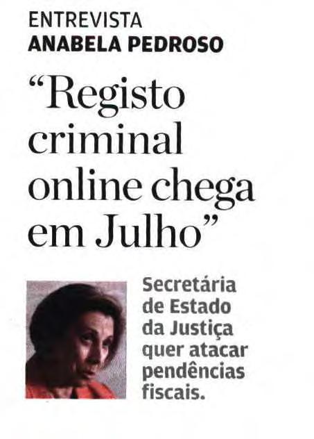 criminal online chega em Julho" Secretária