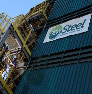 A New Steel Os resíduos finais da tecnologia da New Steel consistem praticamente em areia, que também podem ser reaproveitados, na construção civil, por exemplo.