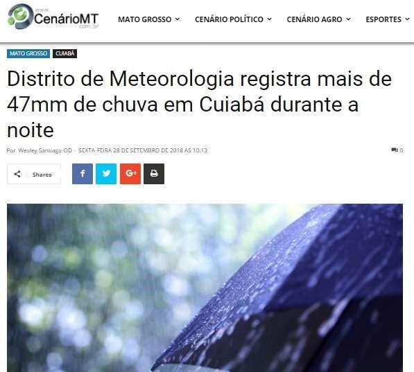 Figura 4 Evidências de tempestades no dia 28/09 no estado do Mato Grosso.