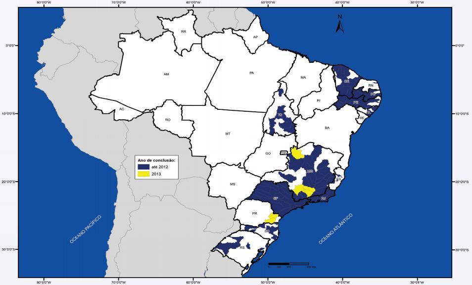 Figura 1: Implementação dos Planos de Recursos Hídricos no Brasil Fonte: ANA, 2014.