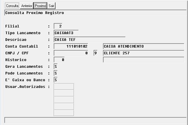 atribuída ao usuário, marcando como SIM ( S ) as