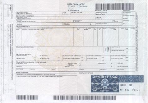 Exemplo de FS Exemplo de FS-DA A identificação do formulário de segurança fabricado em papel de segurança não é tão evidente como é o formulário