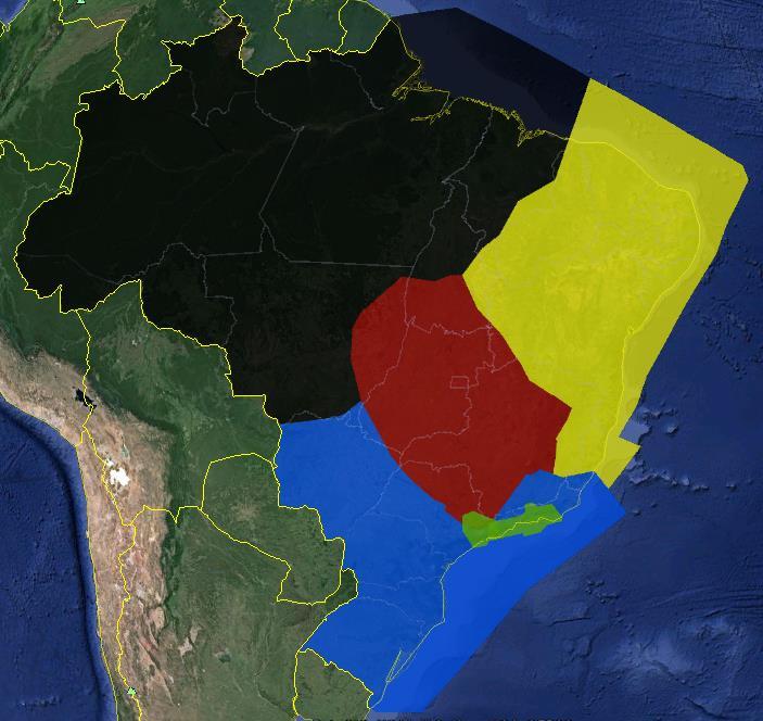 ICA 100-39/2015 21/21 Anexo C Área de jurisdição dos Órgãos Regionais do DECEA Órgão Regional CINDACTA I CINDACTA II CINDACTA III CINDACTA IV SRPV-SP Área de jurisdição Cor vermelha Cor azul Cor