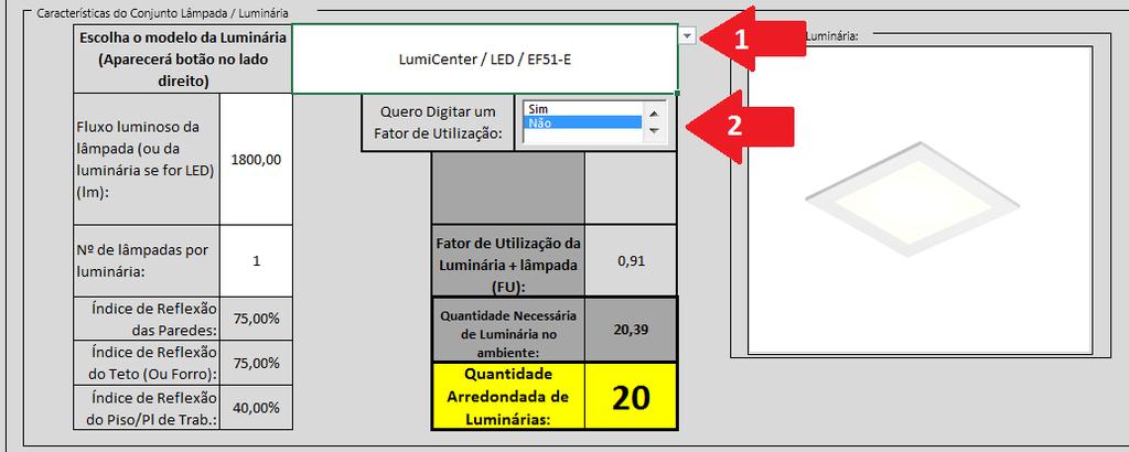 11º Passo Escolher que tipo de Material/Cor do teto (ou forro). Seguir as recomendações análogas do 9º passo. 12º Passo Escolher que nível de Limpeza a natureza do Ambiente oferece.