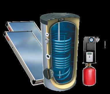 fluído térmico e válvula misturadora termostática (incluída até 500l).