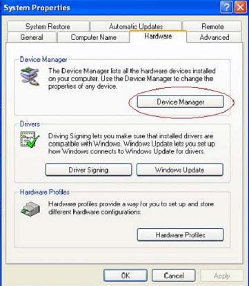 Passo 68: Seleccionar Device Manager no Equipamento do interface System