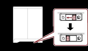Vários métodos de digitalização Digitalizando documentos como envelopes ou papel de transferência de várias camadas Deslizando o interruptor do modo de alimentação para a esquerda para alternar o