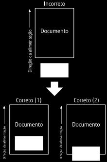 Altere as configurações da digitalização de modo a que a área de digitalização seja definida no inferior do documento.