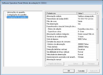 Configurações do scanner (Software Operation Panel) Configurando o [Modo de exibição] Configure o Software Operation Panel para [Modo de exibição]. 1 Configure a senha.