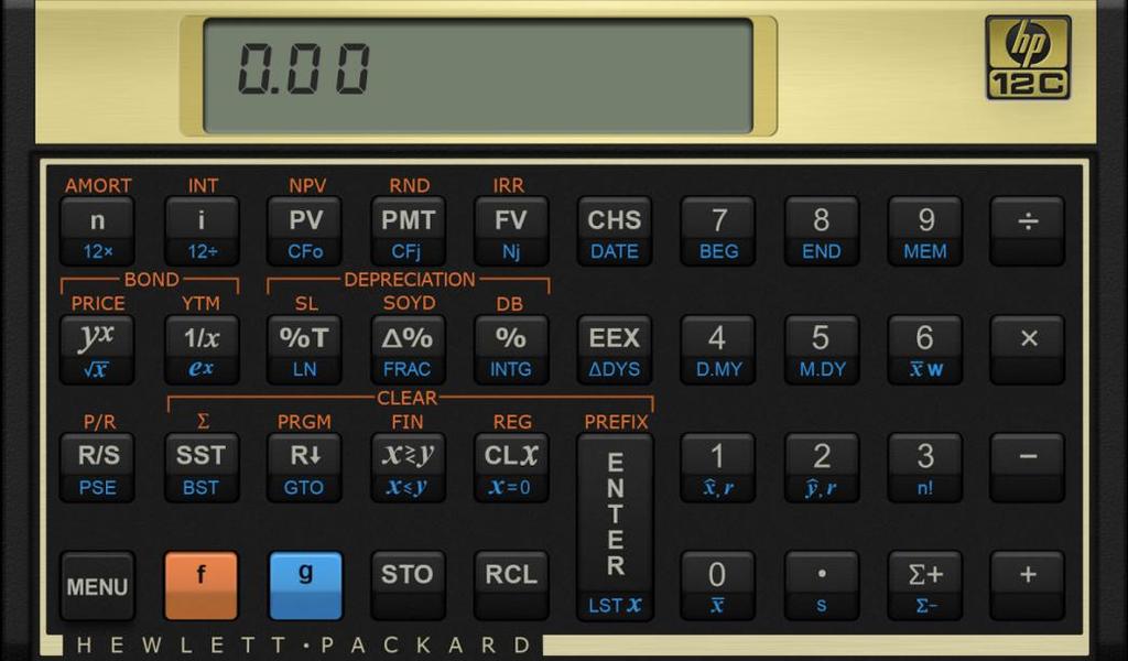 A HP-12C HP 12C é uma calculadora financeira programável utilizada na execução de cálculos financeiros envolvendo juros compostos, taxas de retorno, amortização.