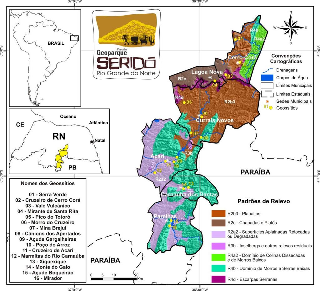 Figura 5 Mapa de Padrões de Relevo do Geoparque Seridó.