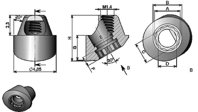 mm  G H SP 06169 Ø 2,9 Ø 3,3