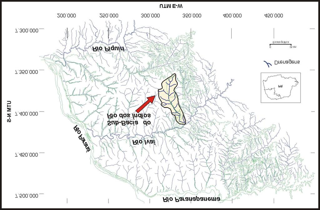 FIGURA 1: Mapa de localização da sub-bacia do Rio dos Índios