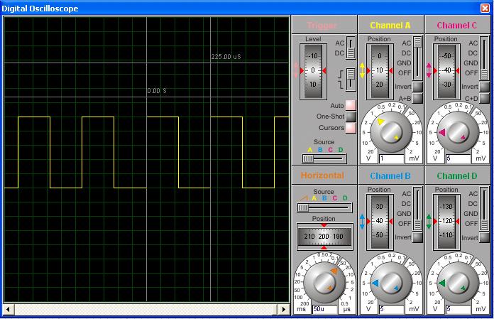 Laboratório de Microprocessadores e Microcontroladores 16 Passo 3: Colocar o programa em funcionamento e observar a onda quadrada no osciloscópio (Fig. 2.4).