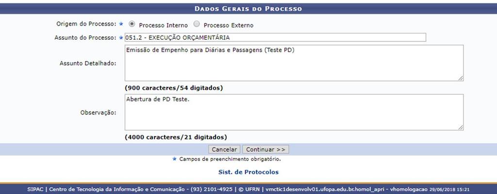 Processo Digital desde o início 5 Dados Gerais do Processo;