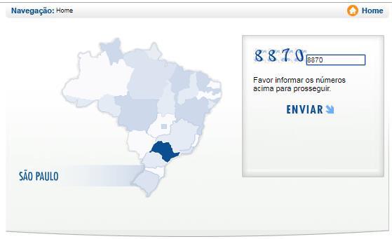 Indique o município e clique em, depois, selecione o município pesquisado.