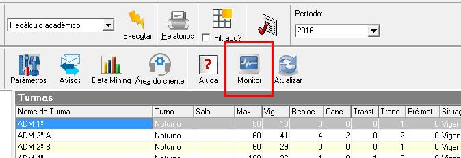 4. Monitor SophiA Para monitorar e gerenciar o andamento dos cálculos acadêmicos, foi criado um novo módulo chamado Monitor e podemos encontrá-lo na barra de ferramentas do SophiA ou então no menu