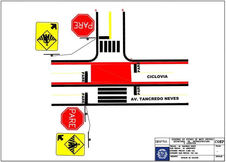 21 Detalhes da ciclovia [sic] projetada para a