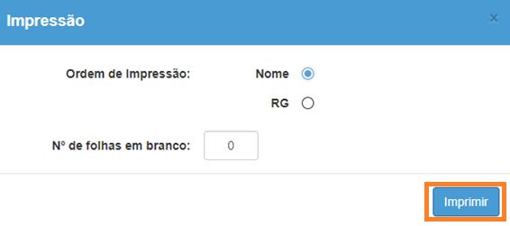 Passo 6 Escolha como deseja ordenar as folhas, por nome ou RG e digite o número de folhas em branco que deseja