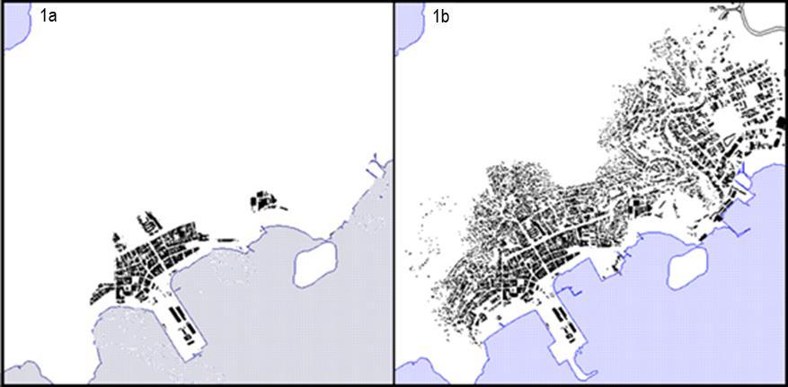 Figura 1. Evolução da mancha urbana no centro. a - Ocupação até 194 / b - Ocupação atual. Fonte: Centro de Estudos Ambientais Secretaria de Meio Ambiente e Desenvolvimento Urbano PMAR, 15 Figura 2.