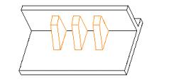 Figura 3: Detalhando uma peça com reforço reto - straight rib. Já, o reforço rotacional é um detalhe de projeto adicionado à superfícies de revolução.