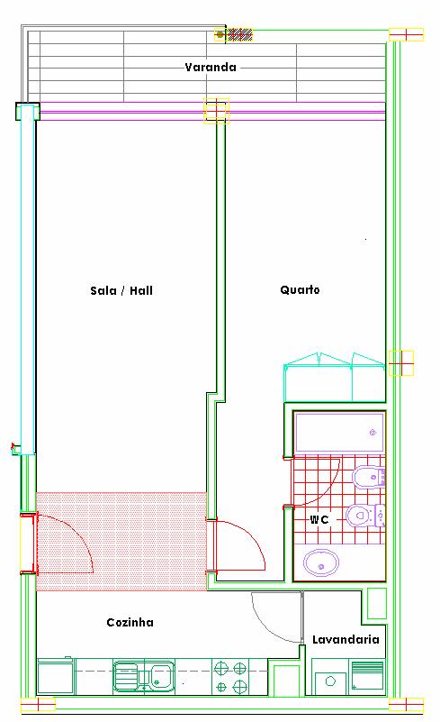 1 12,66 m 2 Quarto 2 12,66 m 2 Fracções: A Lavandaria 2 m 2 WC 4,1 m 2 Fracções: B Cozinha 7,27 m 2