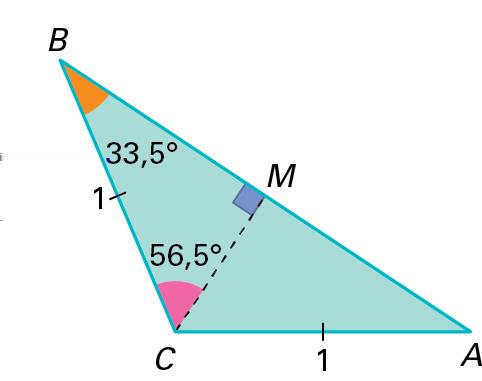 Como o triângulo [ABC ] é isósceles, vem BÂC = C ˆBA [CM ] é a altura relativa à base [AB], sendo M