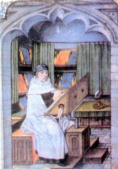 Vincent de Beauvais escrevendo em seu escritório, em ilustração do século XV.
