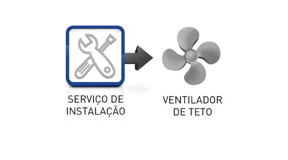 Instalação de ventilador de teto Mão-de-obra para instalação e reinstalação em outro cômodo de ventilador de teto, incluindo fiação elétrica terminal.