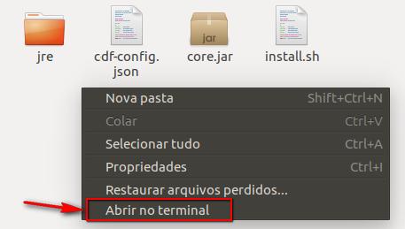 2. Instalação para Linux O pacote de instalação tem a estrutura de arquivos mostrada