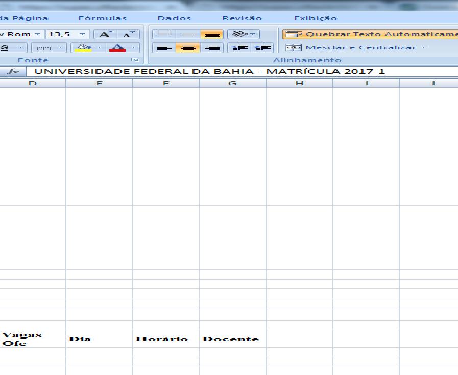 2.2 Abrir uma planilha no Excel e colar os dados, utilizando as