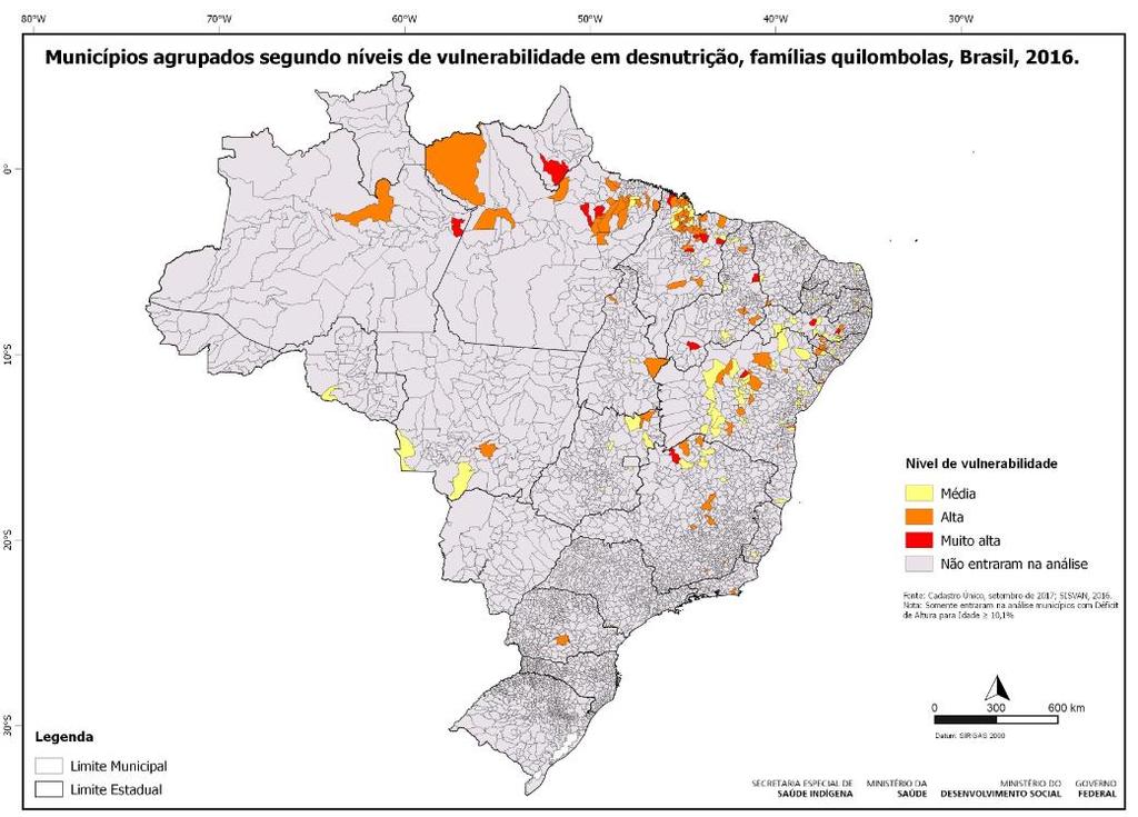 área rural) com pelo menos uma criança com desnutrição.