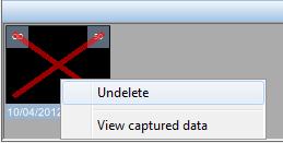 NOTA as imagens que são apagadas só podem ser restauradas quando a sessão de captura está activa