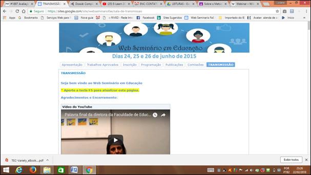 Os saberes dos docentes e as contribuições das pesquisas de Tardif para se repensar o trabalho docente, a pedagogia O WebSeminário em Educação para uma interação online e o ensino de uma aplicação