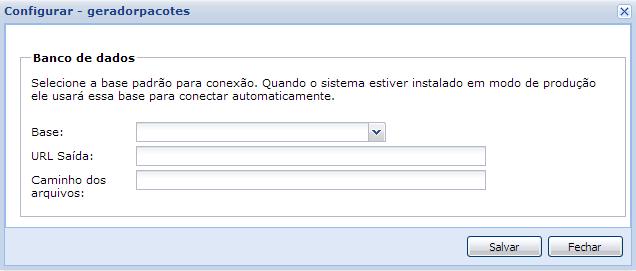 Após adicionar um módulo é necessário configurá-lo. Base de Dados: Selecionar a base de dados do GVCollege.