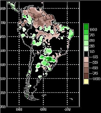 CLIMA PRECIPITAÇÃO (mm) OCORRIDA NA AMÉRICA DO SUL NA ÚLTIMA SEMANA DIFERENÇA DA PRECIPITAÇÃO (mm) NORMAL PARA A OCORRIDA NA ÚLTIMA SEMANA A última semana foi poucas chuvas pelo Brasil.