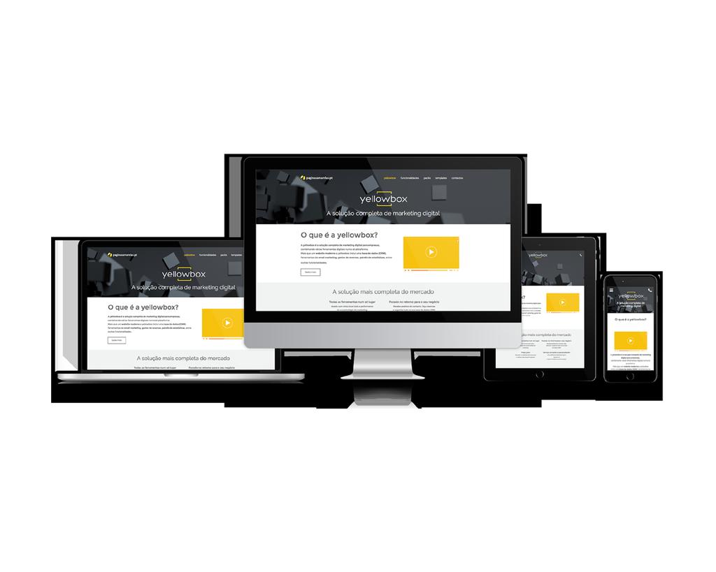 2 Website YellowBox: principais características Adaptável a todos os dispositivos Os websites YellowBox são