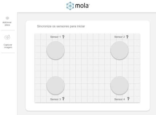 Após realizar o login, o usuário deve sincronizar todos os sensores, para que o aplicativo compreenda como estão