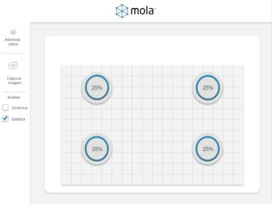 Ao finalizar este processo, o usuário pode selecionar o tipo de análise que deseja realizar, ou seja, ele pode optar por visualizar a análise estática, que consiste na análise percentual da carga que