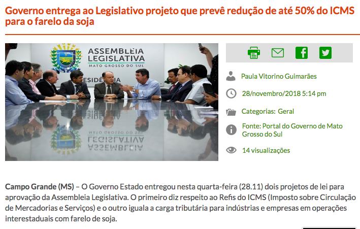 Momento atual Fonte: www.ms.gov.