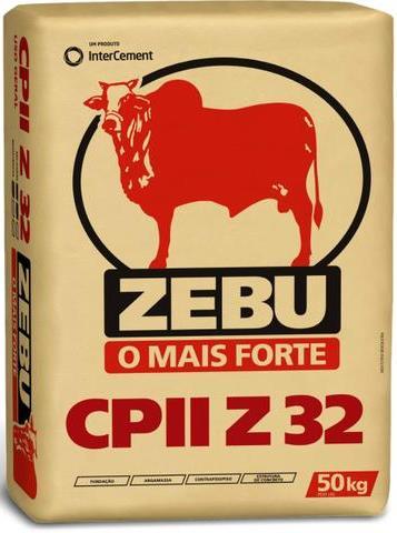 TIPOS DE CIMENTO Cimento Portland composto com pozolana (CP II-Z) Contém adição de material pozolânico no percentual de 6 a 14 %, em massa; admitindo até 10 % de fíler à composição.