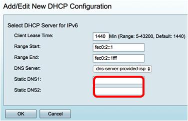 de DNS principal e secundário.