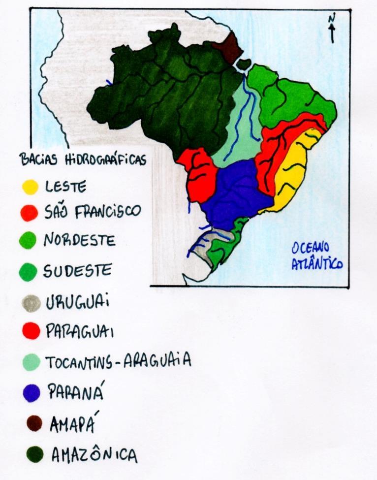 BACIAS HIDROGRÁFICAS BRASILEIRAS Bacia Amazônica Maior bacia hidrográfica do planeta, com 3.904.