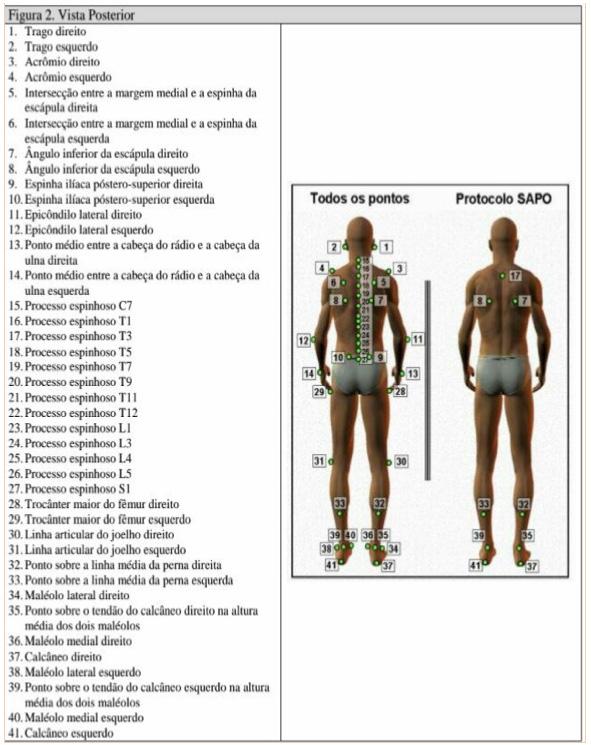 Figura 2- Pontos marcados na vista Posterior Ciência Atual Rio